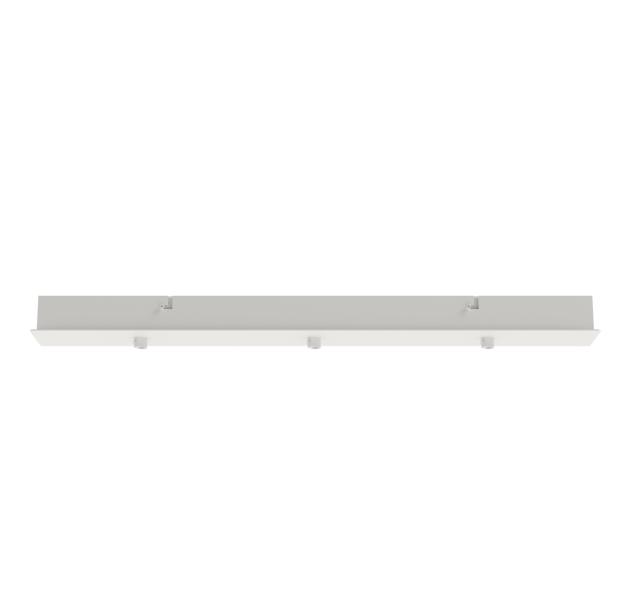 Stačiakampė daugiafunkcinė bazė 680x87 mm su 3 lizdais, tekstūruota balta