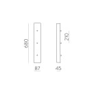 Stačiakampė daugiafunkcinė bazė 680x87 mm su 3 lizdais, tekstūruota juoda