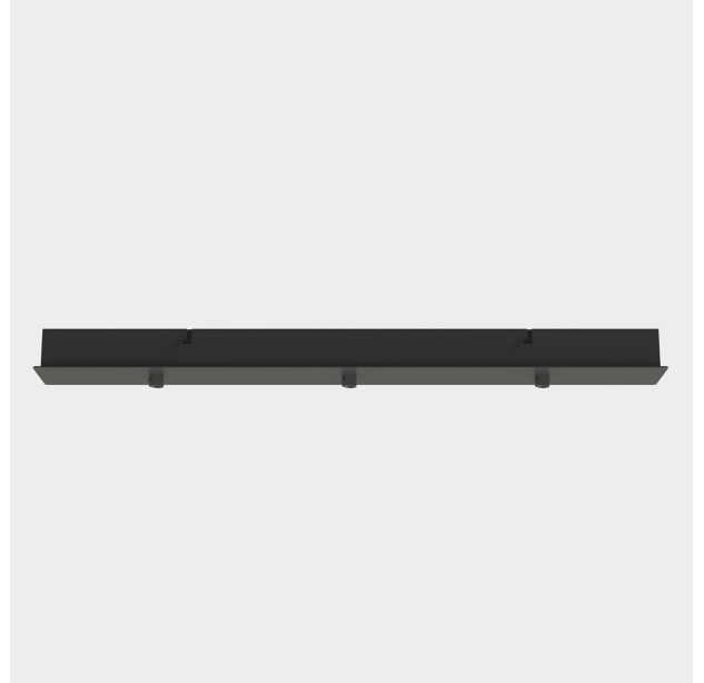 Stačiakampė daugiafunkcinė bazė 680x87 mm su 3 lizdais, tekstūruota juoda