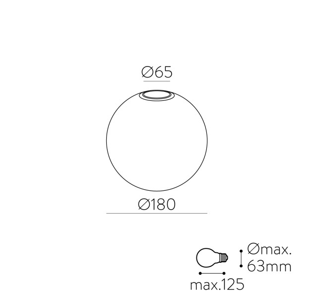 „Parma Glass“ gaubtas %D8180 mm Opalas