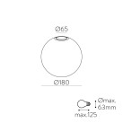 „Parma Glass“ gaubtas %D8180 mm Opalas