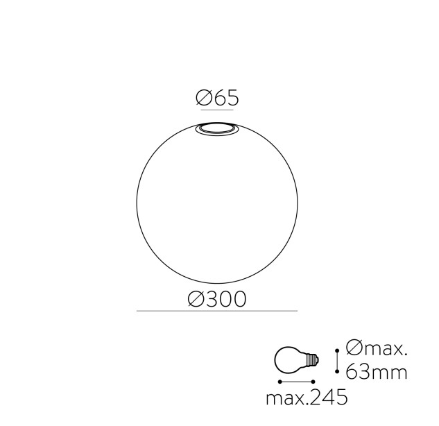 „Parma Glass“ gaubtas %D8300mm Opalas
