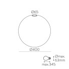 „Parma Glass“ gaubtas %D8400 mm Opalas