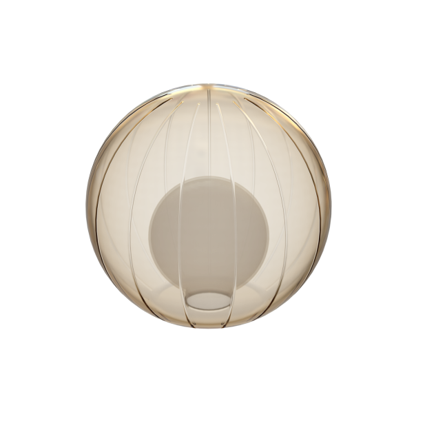 Doris stiklinis gaubtas  %D8120 mm Gintaro spalvos