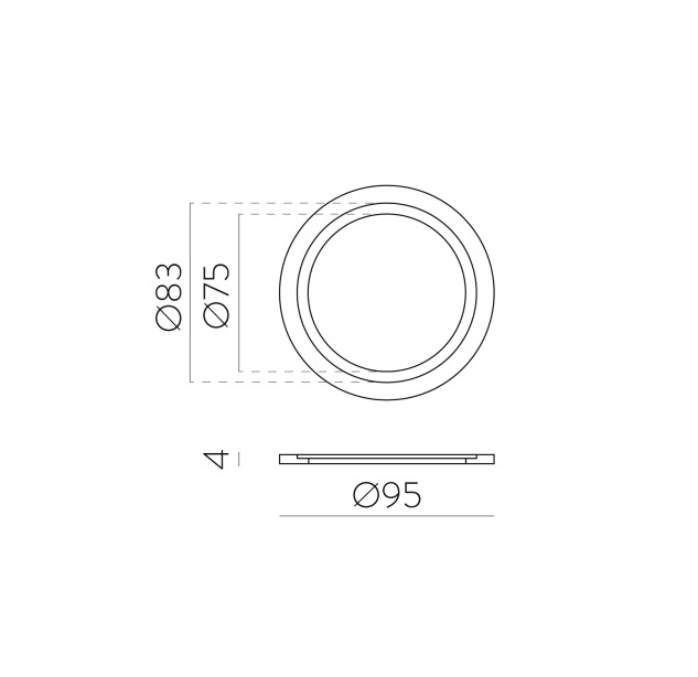 Kidal 3771/8 Tekstūruotas baltas adapteris %D895 mm Be apšvietimo, be montavimo