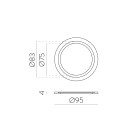 Kidal 3771/8 Tekstūruotas juodas adapteris %D895 mm Be apšvietimo, be montavimo