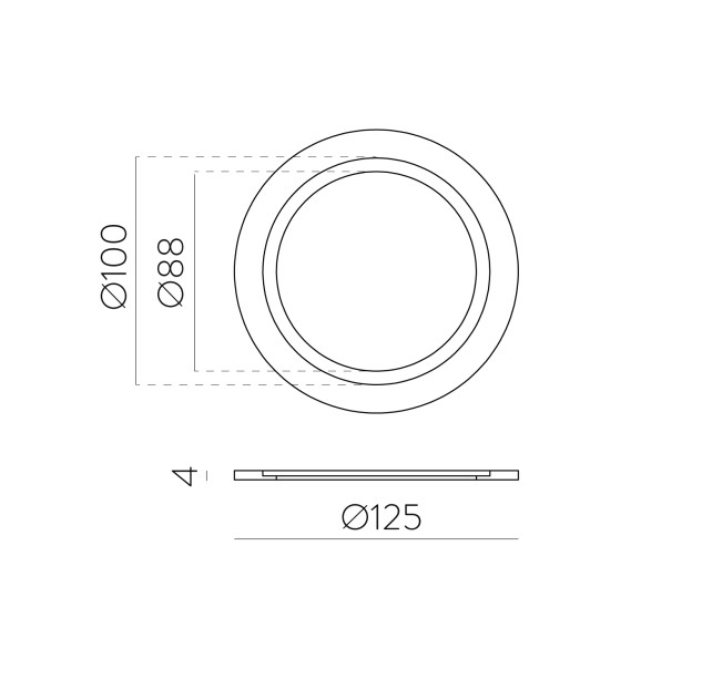 Kidal 3771/10 Tekstūruotas baltas adapteris %D8125 mm Be apšvietimo, be montavimo