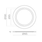 Kidal 3771/13 Tekstūruotas juodas adapteris %D8165 mm Be apšvietimo, Be montavimo