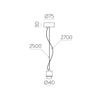 „Tiga“ pakabinamų šviestuvų rinkinys 3707, tekstūruota juoda, LED E27 15 W, CL.I