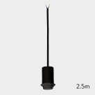 Pakabinamas šviestuvas, 2,5 m, tekstūruotas juodas, LED E27 15 W, CL.II
