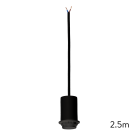 Pakabinamas šviestuvas, 2,5 m, tekstūruotas juodas, LED E27 15 W, CL.II
