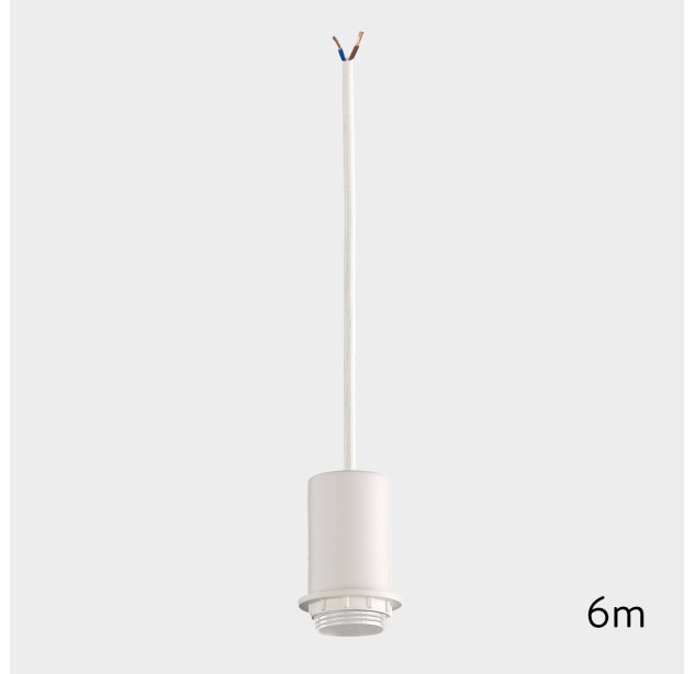 Pakabinamas šviestuvų rinkinys 6 m, tekstūruotas baltas, LED E27 15 W, CL.II