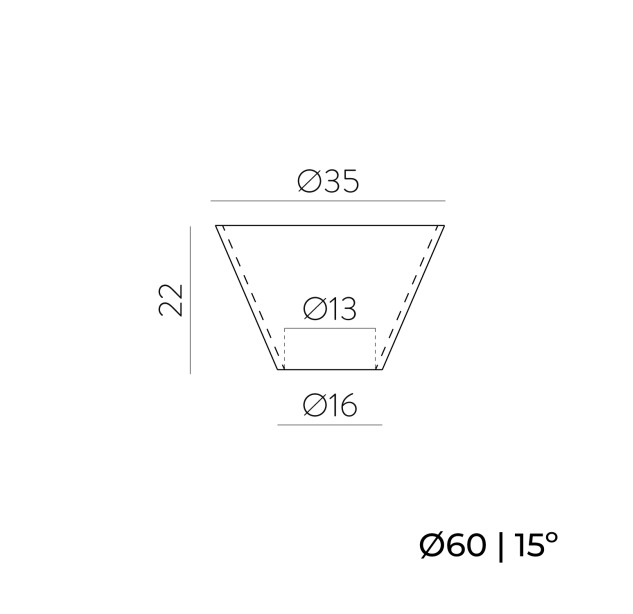 Kidal atšvaitas %D860 mm 15%B0 skaidrus