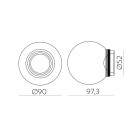 Vamzdinis gaubtas %D860 mm Opalizuotas/Smėlio spalvos
