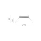 Vamzdinis gaubtas %D8115 mm, tekstūruotas, baltas