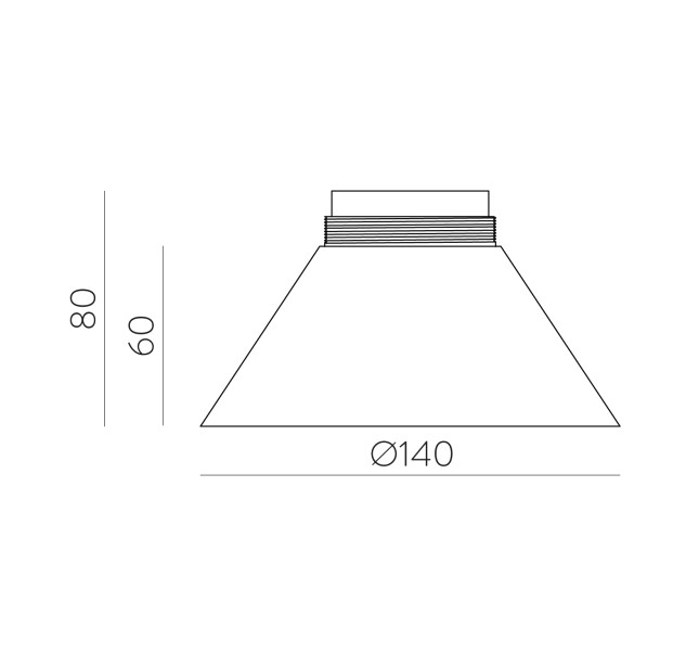 Vamzdinis gaubtas %D8140 mm, tekstūruotas, baltas