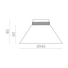 Vamzdinis gaubtas %D8140 mm, tekstūruotas, baltas