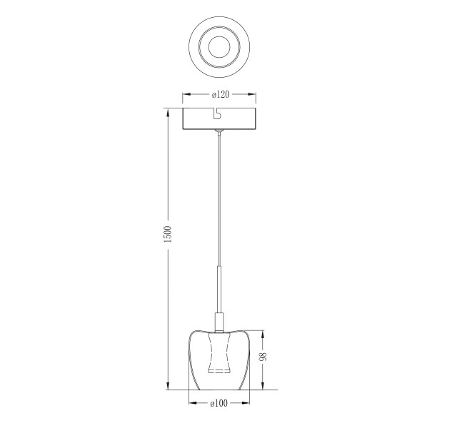 Pakabinamas šviestuvas NELSON 3 LED 3000  MD2291-1A-3BGN