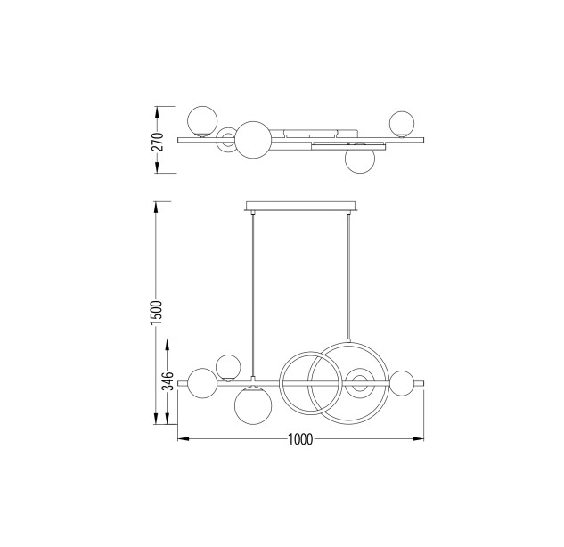 Pakabinamas šviestuvas TAREMI 3.5/15 G9/LED W ZALEŻNOŚCI OD ŻARÓWKI/2700-6000  MD2448-7B-3BGD