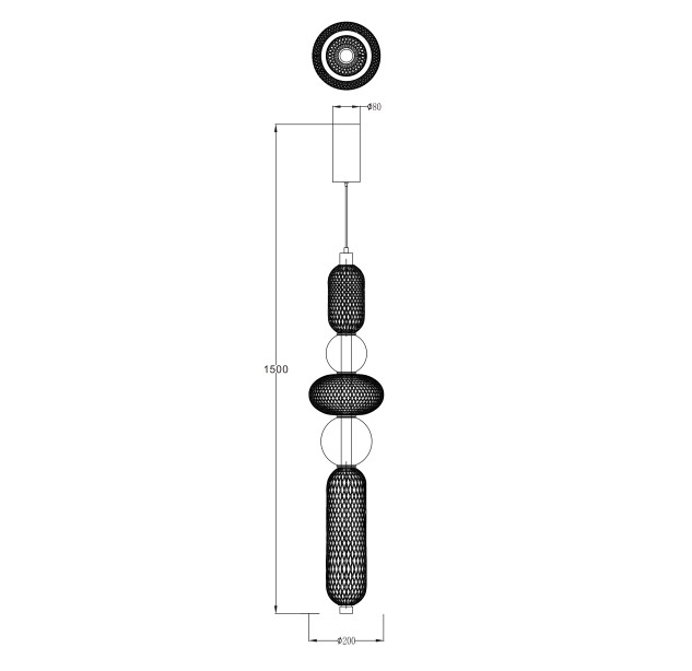 Pakabinamas šviestuvas SAAR 27 LED 3000-5700 MD2596-5A-3BGT Pakabinamas šviestuvas SAAR 27 LED 3000-5700 MD2596-5A-3BGT