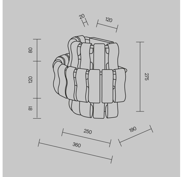 Sieninis šviestuvas BOULDER 40W E14 MOD538WL-02MG Sieninis šviestuvas BOULDER 40W E14 MOD538WL-02MG