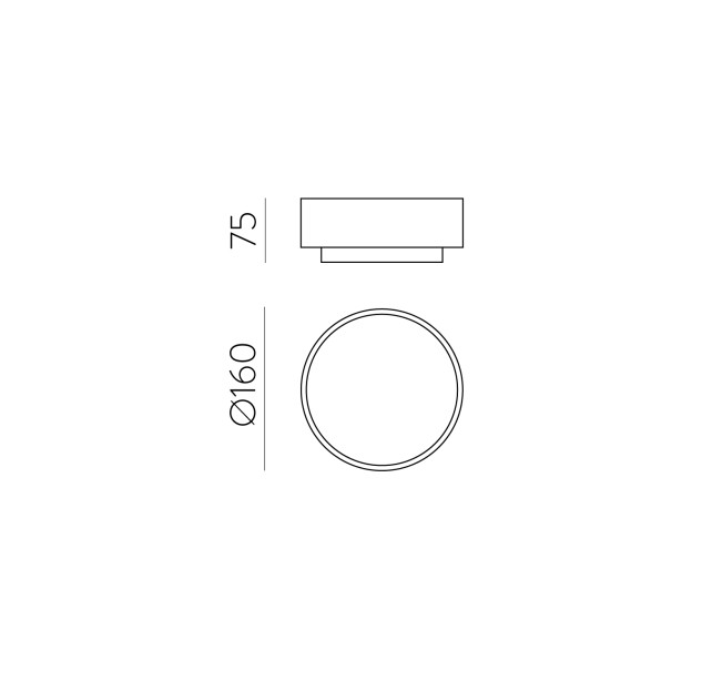 Dins Lubinis šviestuvas %D8160 mm Matinis juodas, LED 10W 1100lm, CRI90 CL.II IP44, 2700K-3000K-4000K Slankusis jungiklis, Dim. Triac, MULTI-PACK, ON-DEMAND **