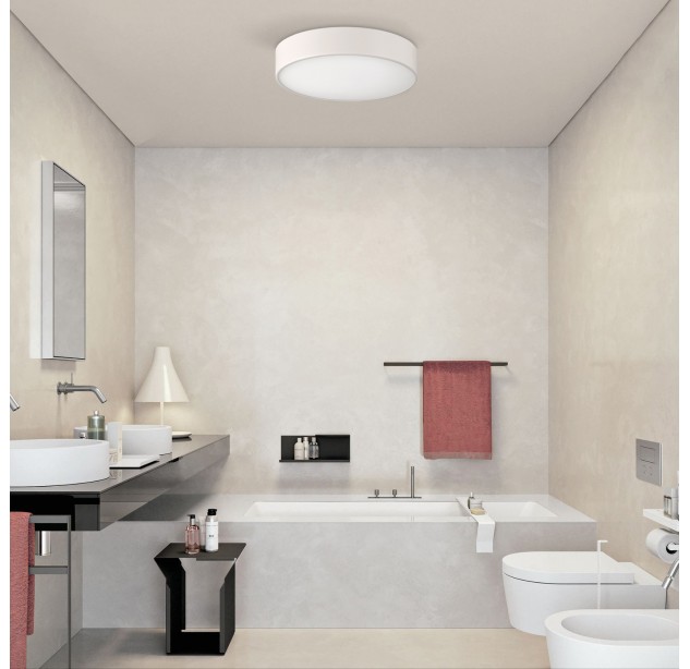 Dins Lubinis šviestuvas %D8260 mm Balta RAL 9016, LED 18W 1890lm, CRI90 CL.II IP44, 2700K-3000K-4000K Slankusis jungiklis, MULTI-PACK