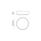 Dins Lubinis šviestuvas %D8260 mm Matinė juoda, LED 18W 1890lm, CRI90 CL.II IP44, 2700K-3000K-4000K Slankusis jungiklis, Dim. Triac, MULTI-PACK, ON-DEMAND **