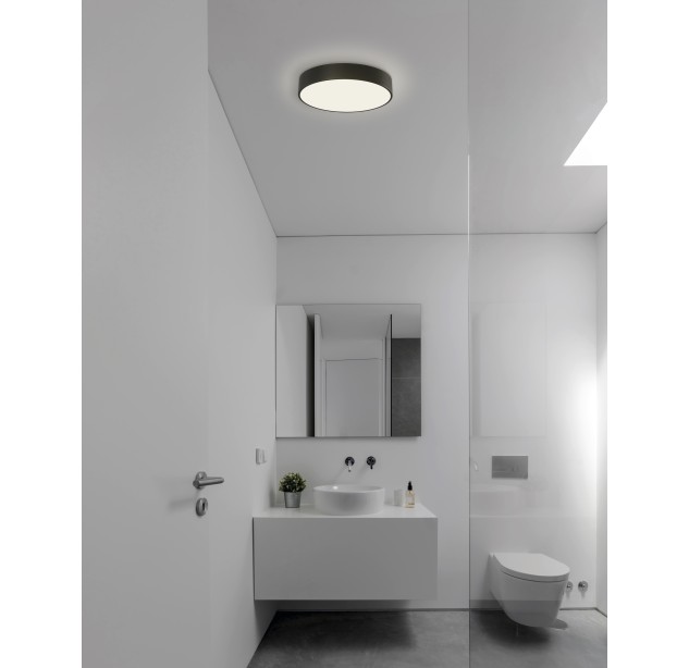 Dins Lubinis šviestuvas %D8260 mm Matinė juoda, LED 18W 1890lm, CRI90 CL.II IP44, 2700K-3000K-4000K Slankusis jungiklis, Dim. Triac, MULTI-PACK, ON-DEMAND **