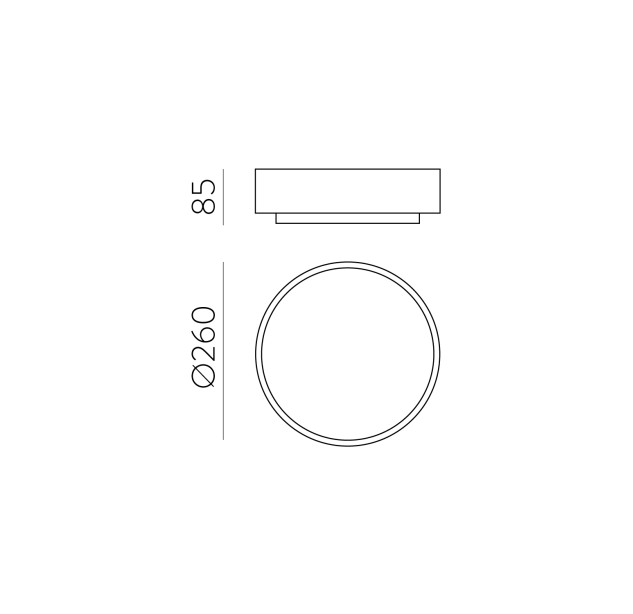 Dins Lubinis šviestuvas %D8260 mm Matinė juoda, LED E27 2x15W, CL.II IP44, MULTI-PACK