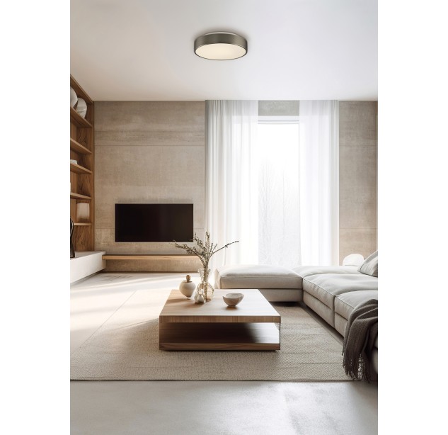 Dins Lubinis šviestuvas %D8320 mm Nikelis matinis, LED 24W 2520lm, CRI90 CL.II IP44, 2700K-3000K-4000K Slankusis jungiklis, Dim. Triac, MULTI-PACK, ON-DEMAND **