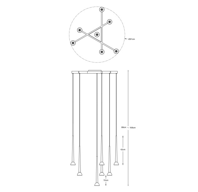 Pakabinamas šviestuvas BOSTON 5 LED 3000  P0603-07C-P7B1