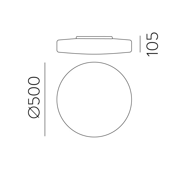 „Moon“ lubinis šviestuvas %D8500 mm Opalas, LED 36 W 4000 lm, CRI90 CL.II IP44, 2700 K–3000 K–4000 K slankusis jungiklis, dim. Triac, MULTI-PACK, ON-DEMAND **