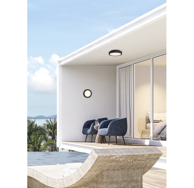Kuma lubinis šviestuvas 2082/16 tekstūruotas antracitas, LED 10 W 630 lm, CRI90 CL.I IP65, Kelvinas 2700 K–3000 K, slankusis jungiklis