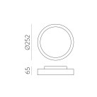 Kuma lubinis šviestuvas 2082/25 Tekstūruotas antracitas, LED 14 W 1060 lm, CRI90 CL.I IP65, Kelvinas 2700 K–3000 K Slankusis jungiklis