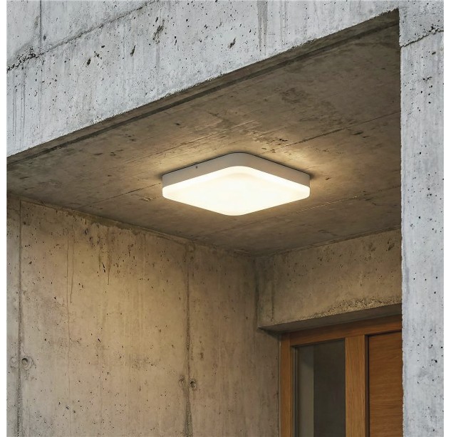 Kvadratinis lubų šviestuvas 3512/28, baltas, LED 24 W, 1989 lm, CRI 90, CL.II, IP54, integruotas LED, reguliuojamas šviesos stiprumas, Kelvinas