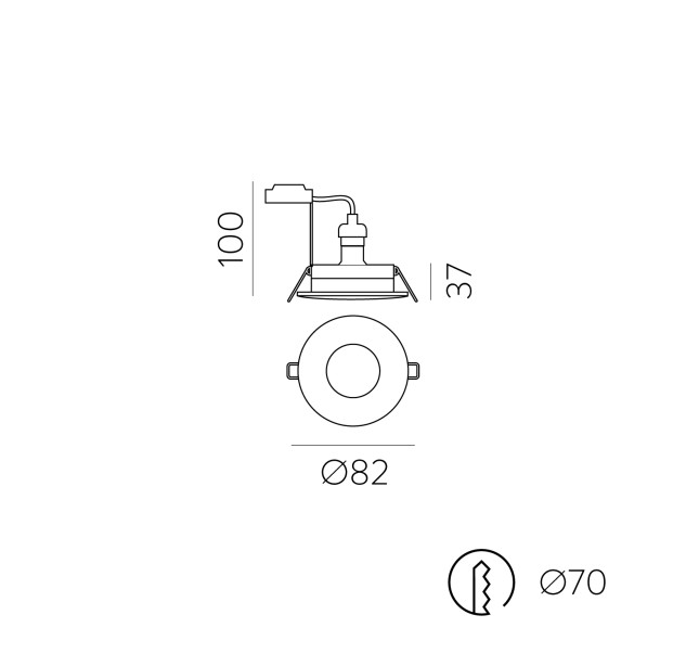 Hera Recessed 3554/8 Chrome, LED GU10 8W, CL.II IP54/IP20