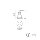 Winka Recessed 3557/8 Technical Gold, LED GU10 8W, CL.II