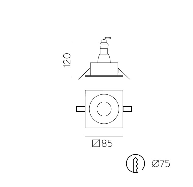 Velt Recessed 3678/9 Textured White, LED GU10 8W, CL.II IP64/IP20