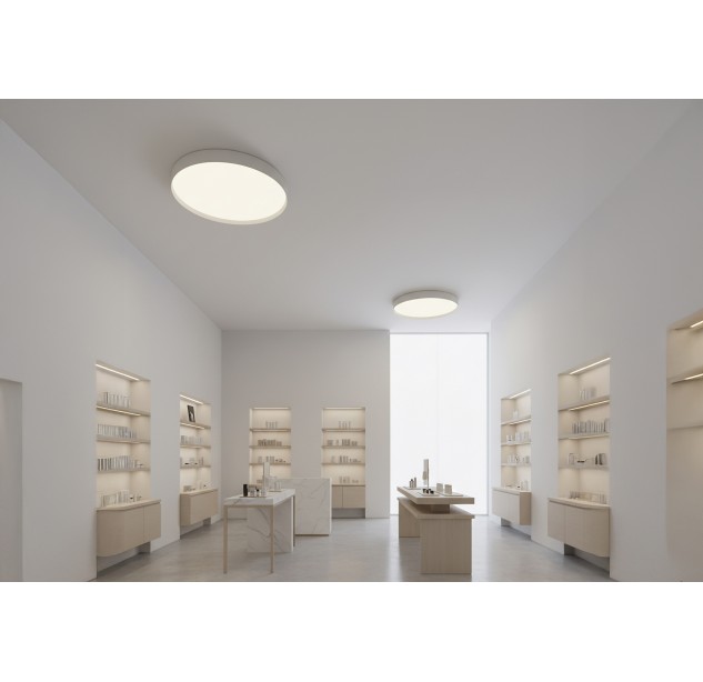 Minsko lubinis šviestuvas 3758/40 Tekstūruotas baltas, LED 22 W 3225 lm, CRI90 CL.I, integruotas LED, 2700 K–3000 K–4000 K slankusis jungiklis, dim. DALI/Push, ON-DEMAND **