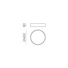 Minsko lubinis šviestuvas 3758/40 Tekstūruotas juodas, LED 22 W 3225 lm, CRI90 CL.I, integruotas LED, 2700 K–3000 K–4000 K slankusis jungiklis, dim. Triac, ON-DEMAND **