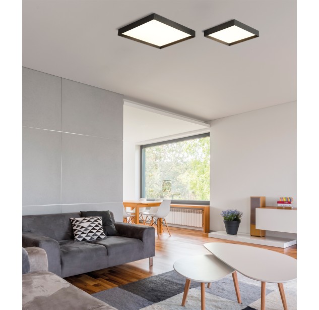 Miuncheno lubinis šviestuvas 3759/40, tekstūruotas juodas, LED 22 W, 3225 lm, CRI 90, CL.I, integruotas LED, 2700 K–3000 K–4000 K slankusis jungiklis, dimeriuotas triaku, ON-DEMAND **