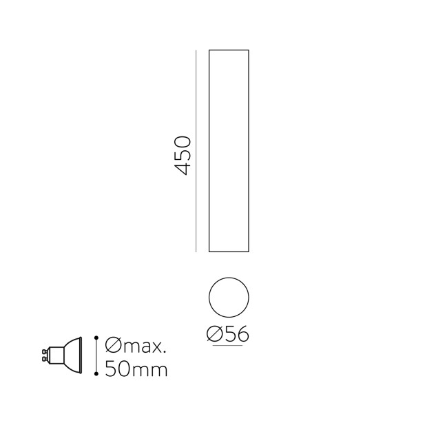 Zoom Lubinis šviestuvas 3764/45 Tekstūruotas baltas, LED GU10 8 W, CL.I