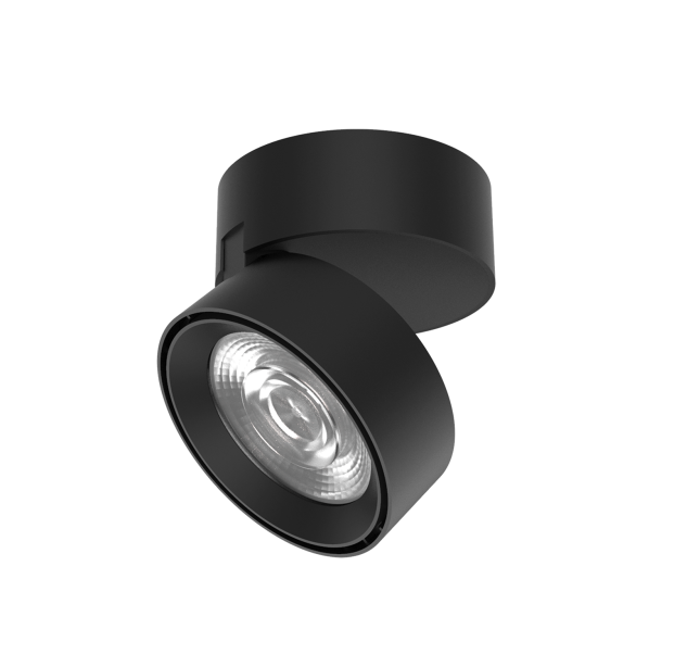Mako lubinis šviestuvas 3843/9 Tekstūruotas juodas, LED COB 20 W 3000 K 1875 lm, CRI90 CL.I, integruotas LED, dim. Triac, reguliuojamas, ON-DEMAND **
