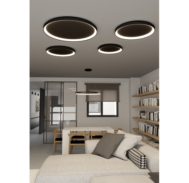 Grace lubinis šviestuvas 3848/78 Tekstūruotas juodas, LED 77 W 6930 lm, CRI90 CL.I, integruotas LED, 2700 K–3000 K–4000 K slankusis jungiklis