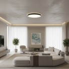 Lisboa Lubinis šviestuvas 3851/80 Tekstūruotas juodas, LED 76 W 6890 lm + 10,5 W 1267 lm, CRI90 CL.I, integruotas LED, 3000 K–4000 K slankusis jungiklis