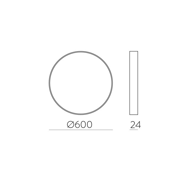 Koe lubinis šviestuvas %D8600mm tekstūruotas baltas, LED 45 W 5500 lm, CRI90 CL.II IP43, 3000 K–4000 K slankusis jungiklis