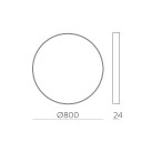 Koe lubinis šviestuvas %D8800mm tekstūruotas baltas, LED 64 W 7680 lm, CRI90 CL.II IP43, 3000 K–4000 K slankusis jungiklis