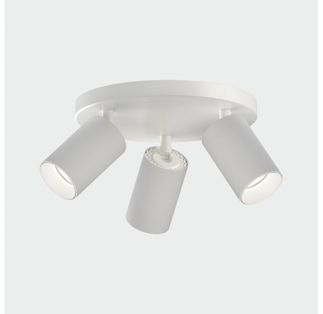 Gina lubinis šviestuvas 3874/3 tekstūruotas baltas, LED GU10 3x8W, CL.I, reguliuojamas