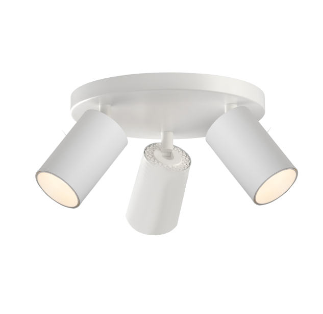 Gina lubinis šviestuvas 3874/3 tekstūruotas baltas, LED GU10 3x8W, CL.I, reguliuojamas